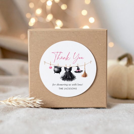 Witch Halloween Baby Shower Ronde Sticker