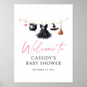 Witch Halloween Baby shower Welkom Teken Poster (Voorkant)