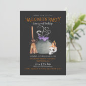 Witch Halloween Birthday Uitnodiging (Staand voorkant)