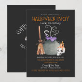 Witch Halloween Birthday Uitnodiging (Voorkant / Achterkant)