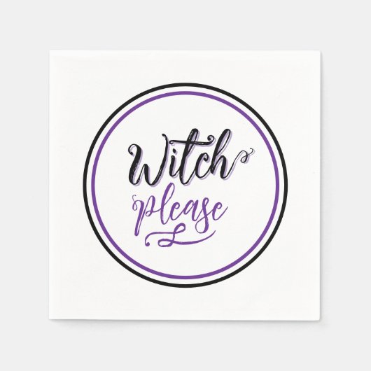 Witch Halloween Black Purple Servet (Voorkant)