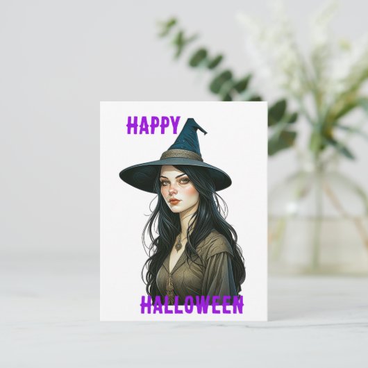 Witch Halloween Briefkaart (Staand voorkant)