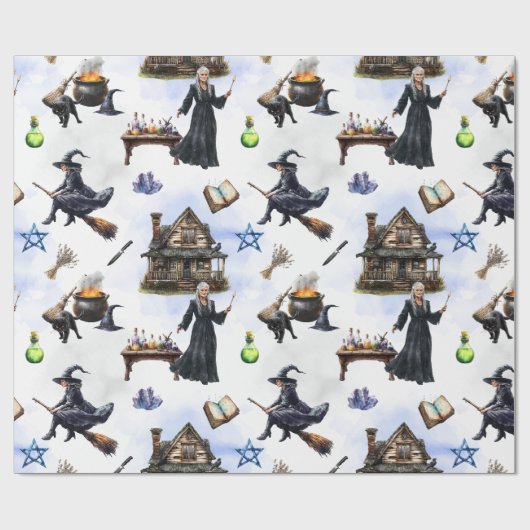 Witch Halloween Cadeaupapier (Vlak)