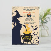 Witch Halloween Cauldron Baby is bezig met het bro Kaart (Staand voorkant)