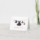 Witch Halloween Clothesline Baby Shower Bedankkaart (Voorkant)