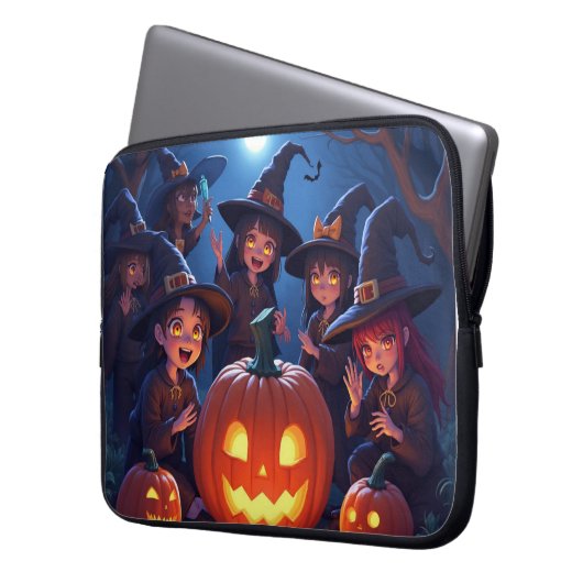 Witch Halloween Dark Theme Electronics Bag Laptop Sleeve (Voorkant Links)