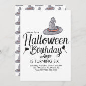 Witch Halloween Doodle Kaart (Voorkant / Achterkant)