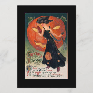 Witch Halloween Greeting met Bloody Text Kaart