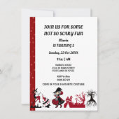 Witch Halloween Haunted House Kind Birthday Party Kaart (Voorkant)