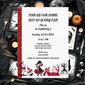 Witch Halloween Haunted House Kind Birthday Party Kaart