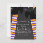 Witch Halloween Herfst Gender onthulling Uitnodigi Kaart (Voorkant)