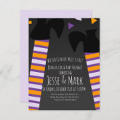 Witch Halloween Herfst Gender onthulling Uitnodigi Kaart (Voorkant / Achterkant)