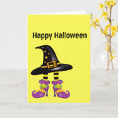 Witch Halloween Kaart (Gele Bloem)