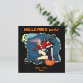 Witch Halloween met rode haren Kaart (Staand voorkant)