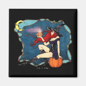 Witch Halloween met rode haren Magneet (Voorkant)