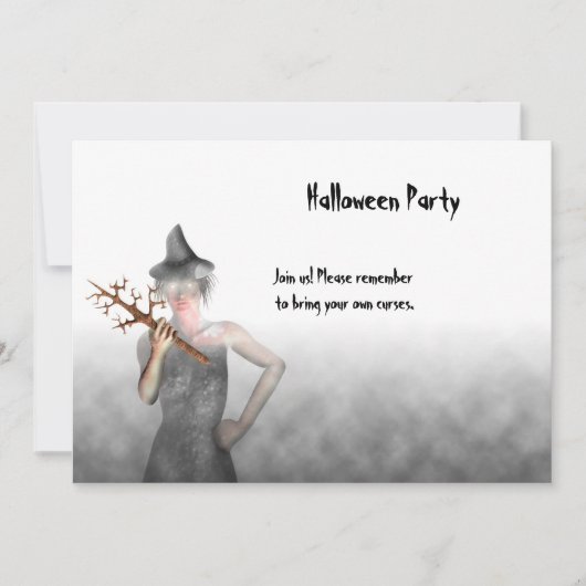 Witch - Halloween Party Invitation Kaart (Voorkant)
