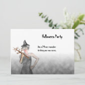 Witch - Halloween Party Invitation Kaart (Staand voorkant)