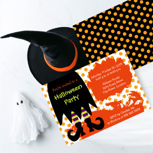 Witch Halloween Party Kaart