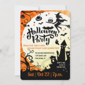 Witch, Halloween Party, Potluck Invitation Kaart (Voorkant)