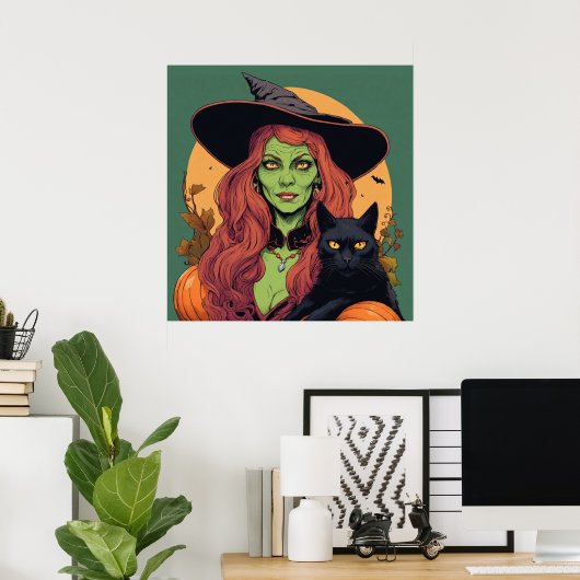 Witch - Halloween Print (Thuiskantoor)