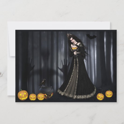 Witch Halloween Uitnodiging (Achterkant)