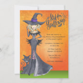 Witch Halloween Uitnodiging, Adult Costume Party Kaart (Voorkant)