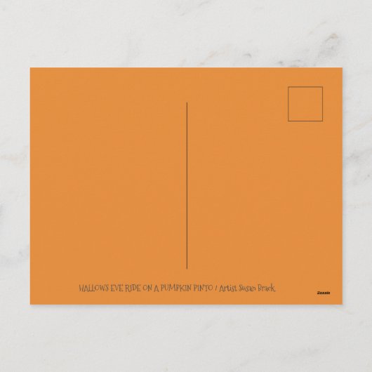 WITCH & HALLOWEEN UNICORN, BLACK CAT Fantasy Horse Feestdagenkaart (Achterkant)