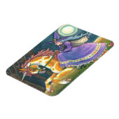 WITCH & HALLOWEEN UNICORN, BLACK CAT Fantasy Horse Magneet (Linkerzijde)