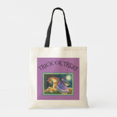 WITCH, HALLOWEEN UNICORN, BLACK CAT-Trick or treat Tote Bag (Achterkant)