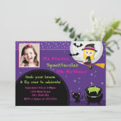 Witch Halloween Verjaardag Uitnodiging Blonde (Staand voorkant)