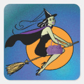 Witch Halloween Vierkante Sticker (Voorkant)