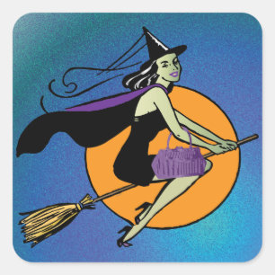 Witch Halloween Vierkante Sticker