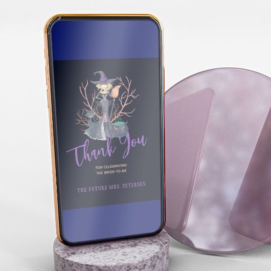 Witch Halloween vrijgezellenfeest bedankje Kaart