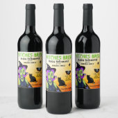 Witch Halloween Wijn Etiket (Flessen)