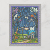 WITCH HANGING BLACK CAT, GHOST, SKELETON LAUNDRY BRIEFKAART (Voorkant)