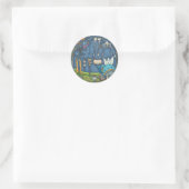 WITCH HANGT HAAR ZWARTE KAT, GHOST, SKELLY LAUNDRY RONDE STICKER (Tas)