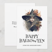Witch Happy Halloween Feestdagenkaart (Voorkant / Achterkant)