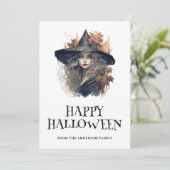 Witch Happy Halloween Feestdagenkaart (Staand voorkant)
