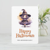 Witch Happy Halloween Kaart (Staand voorkant)