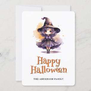 Witch Happy Halloween Kaart