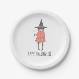 Witch Happy Halloween Napkins Papieren Bordje