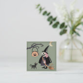 Witch Happy Halloween van de schoolsluitkaart Informatiekaartje (Staand voorkant)