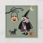 Witch Happy Halloween van de schoolsluitkaart Informatiekaartje (Voorkant)