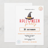 Witch Hat Business Halloween Party Office Event  I Kaart (Voorkant / Achterkant)