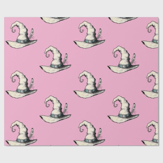 Witch Hat Pink Cadeaupapier (Vlak)