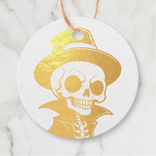 Witch Hat Skeleton Bedankjes Labels (Voorkant)