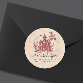 Witch Haunted House  Halloween Party Ronde Sticker