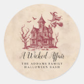 Witch Haunted House Halloween Party Ronde Sticker (Voorkant)