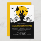 Witch Haunted House Oranje en zwarte Halloween Par Kaart (Voorkant / Achterkant)