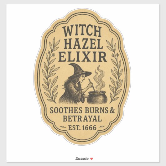 Witch Hazel Elixir - Halloween Apothecary Label (Vel)
